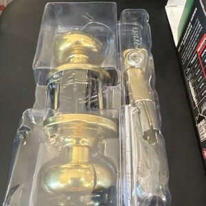 Kwikset Polished Brass Hall And Closet Door Knob 97200-787 MicroBan-FS